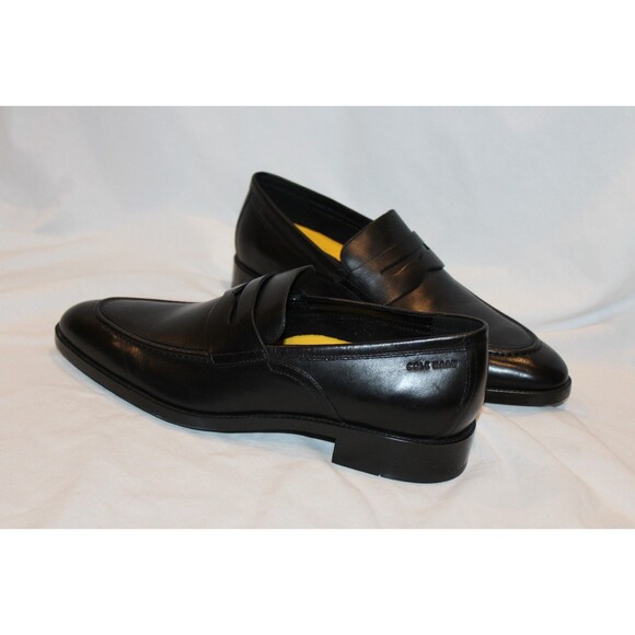 COLE HAAN MEN\'S HAWTHORNE LEATHER PENNY LOAFERS BLACK NEW 11 $180